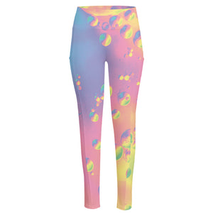 Pastel Acid Melt Print High-Waisted Pocket Leggings