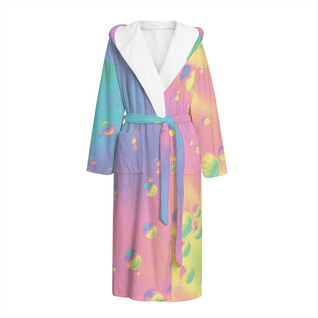 Pastel Acid Melt Print Hooded Bathrobe