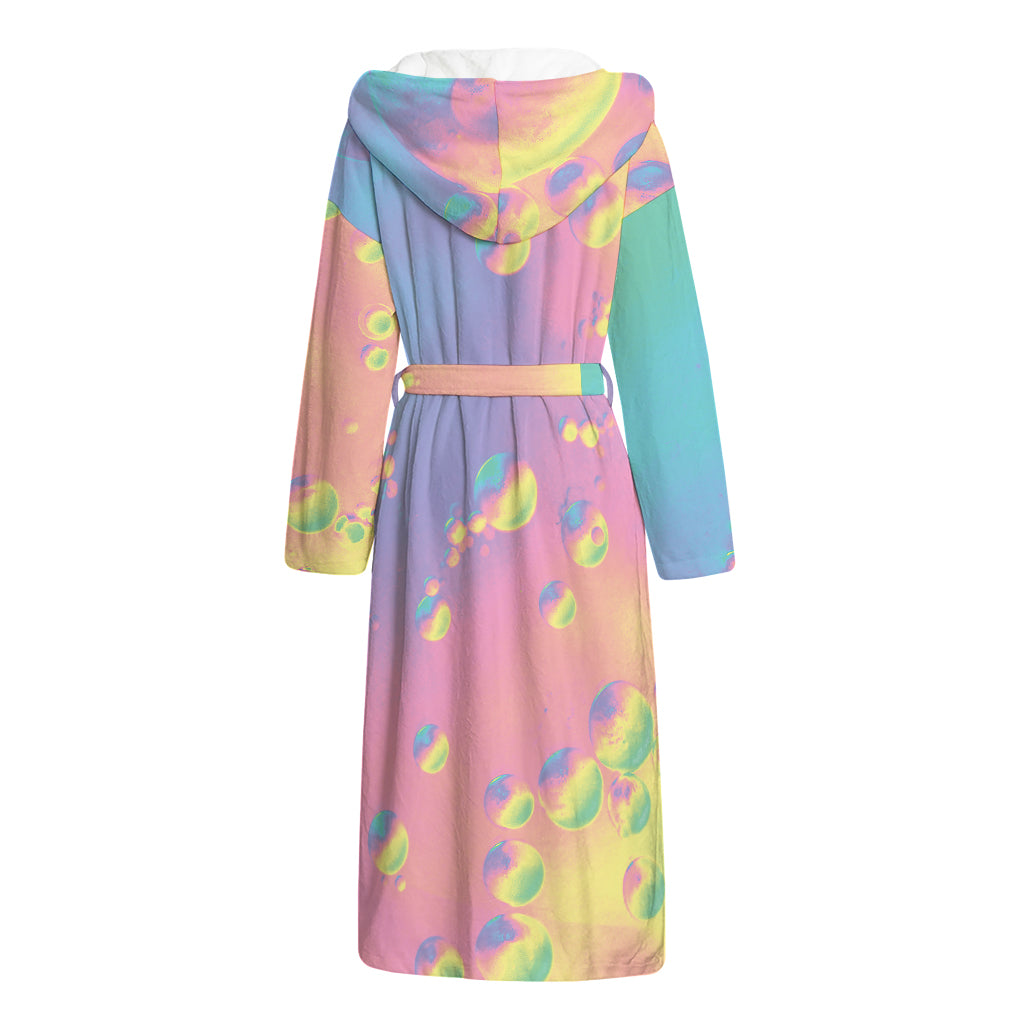 Pastel Acid Melt Print Hooded Bathrobe