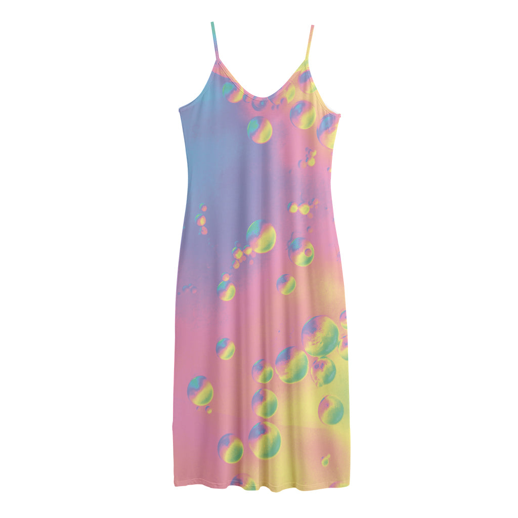 Pastel Acid Melt Print Jersey Midi Cami Dress