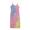 Pastel Acid Melt Print Jersey Midi Cami Dress