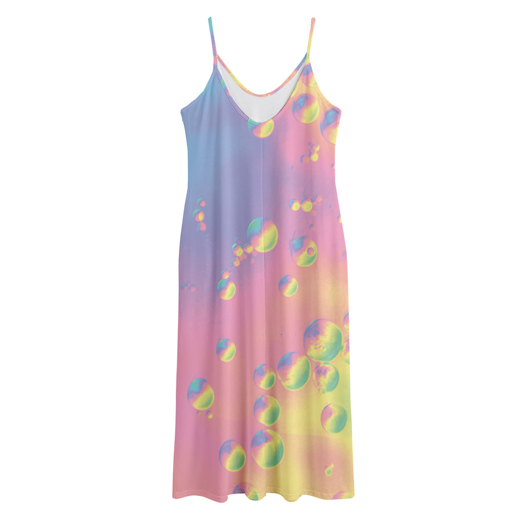 Pastel Acid Melt Print Jersey Midi Cami Dress