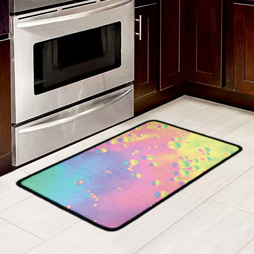 Pastel Acid Melt Print Kitchen Mat