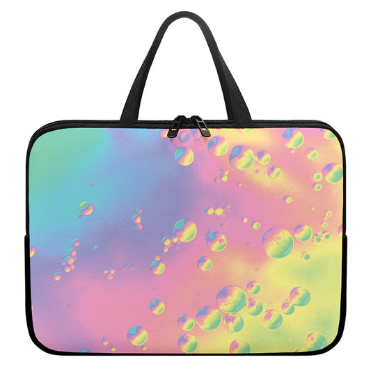 Pastel Acid Melt Print Laptop Sleeve With Handle