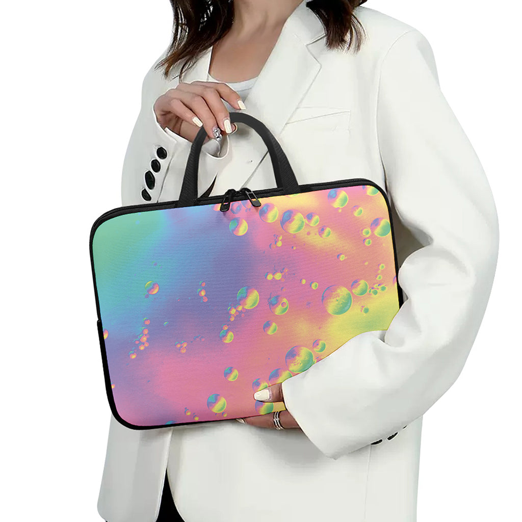 Pastel Acid Melt Print Laptop Sleeve With Handle