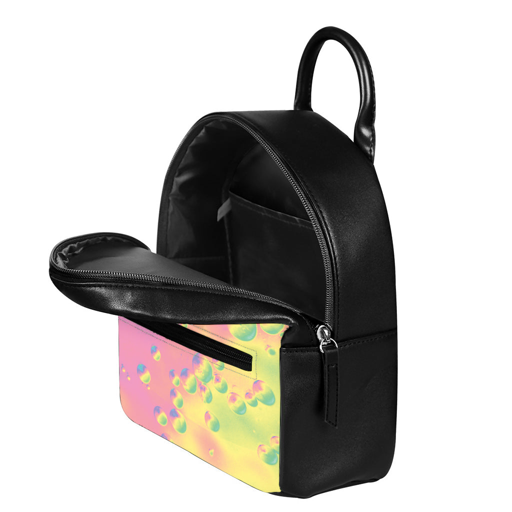 Pastel Acid Melt Print Leather Backpack