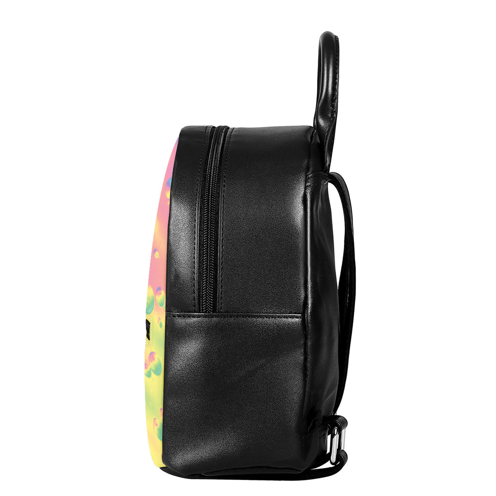 Pastel Acid Melt Print Leather Backpack