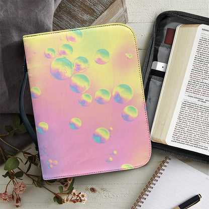 Pastel Acid Melt Print Leather Bible Cover
