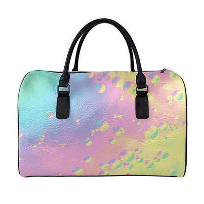 Pastel Acid Melt Print Leather Duffle Bag
