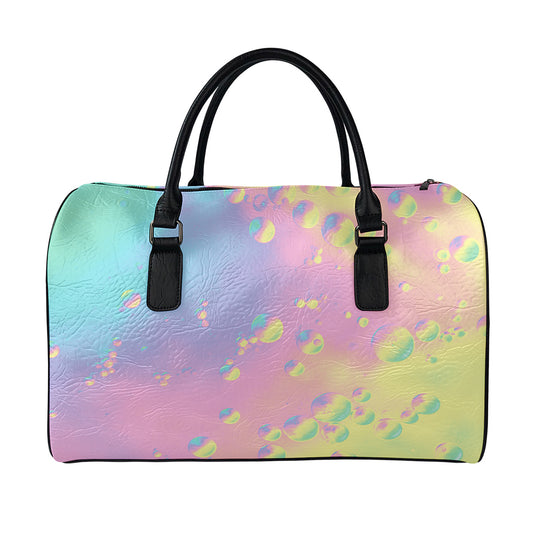 Pastel Acid Melt Print Leather Duffle Bag