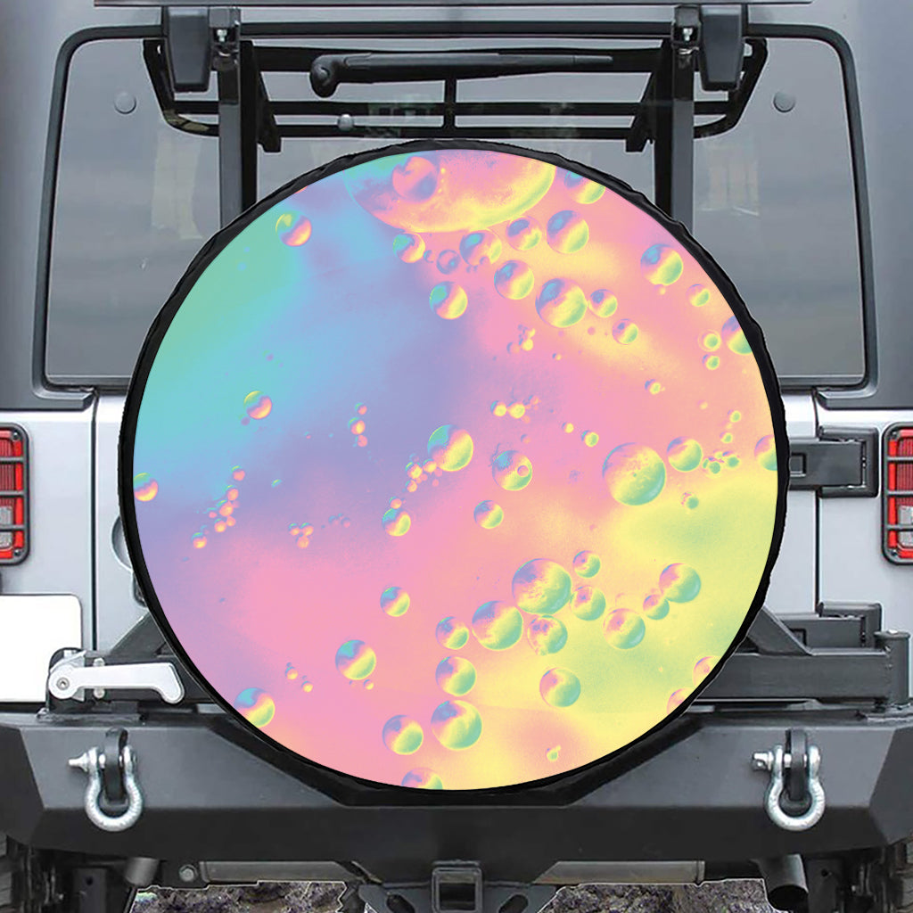 Pastel Acid Melt Print Leather Spare Tire Cover