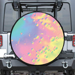 Pastel Acid Melt Print Leather Spare Tire Cover