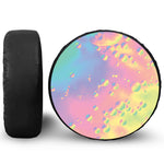 Pastel Acid Melt Print Leather Spare Tire Cover
