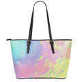 Pastel Acid Melt Print Leather Tote Bag With Zipper