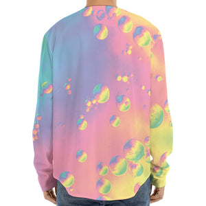 Pastel Acid Melt Print Long Sleeve Baseball Jersey