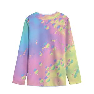 Pastel Acid Melt Print Long Sleeve Short Coat