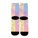 Pastel Acid Melt Print Long Socks