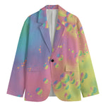 Pastel Acid Melt Print Men's Blazer