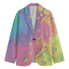 Pastel Acid Melt Print Men's Blazer