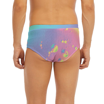 Pastel Acid Melt Print Men's Briefs