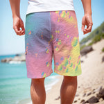 Pastel Acid Melt Print Men's Cargo Shorts