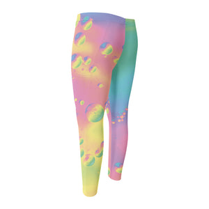 Pastel Acid Melt Print Men's Compression Pants