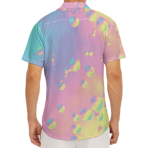 Pastel Acid Melt Print Men's Deep V-Neck Shirt