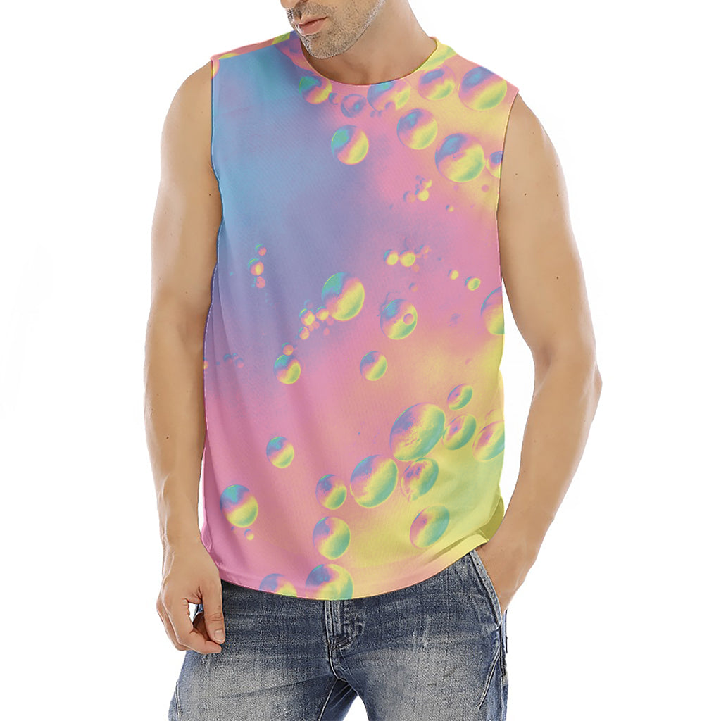 Pastel Acid Melt Print Men's Fitness Tank Top