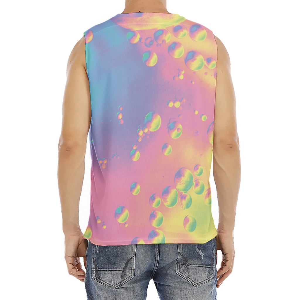 Pastel Acid Melt Print Men's Fitness Tank Top