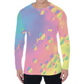 Pastel Acid Melt Print Men's Long Sleeve T-Shirt
