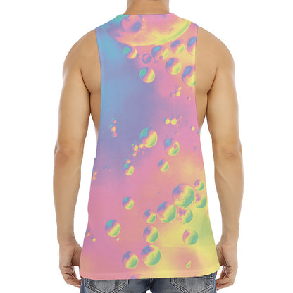 Pastel Acid Melt Print Men's Muscle Tank Top
