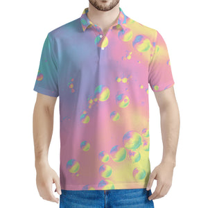 Pastel Acid Melt Print Men's Polo Shirt