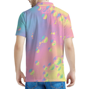 Pastel Acid Melt Print Men's Polo Shirt