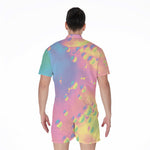 Pastel Acid Melt Print Men's Rompers