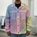 Pastel Acid Melt Print Men's Shirt Jacket