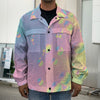 Pastel Acid Melt Print Men's Shirt Jacket