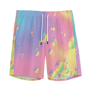 Pastel Acid Melt Print Men's Sports Shorts