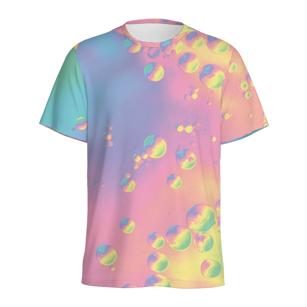 Pastel Acid Melt Print Men's Sports T-Shirt