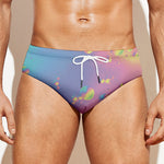 Pastel Acid Melt Print Men's Swim Briefs