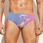 Pastel Acid Melt Print Men's Swim Briefs
