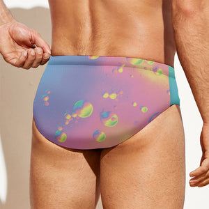 Pastel Acid Melt Print Men's Swim Briefs