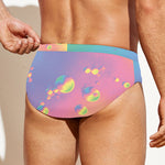 Pastel Acid Melt Print Men's Swim Briefs
