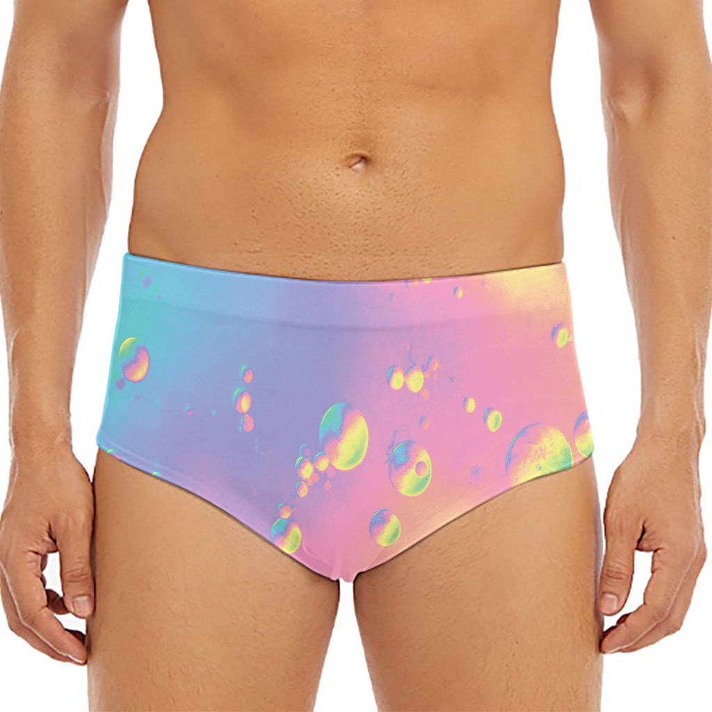 Pastel Acid Melt Print Men's Triangle Swim Briefs