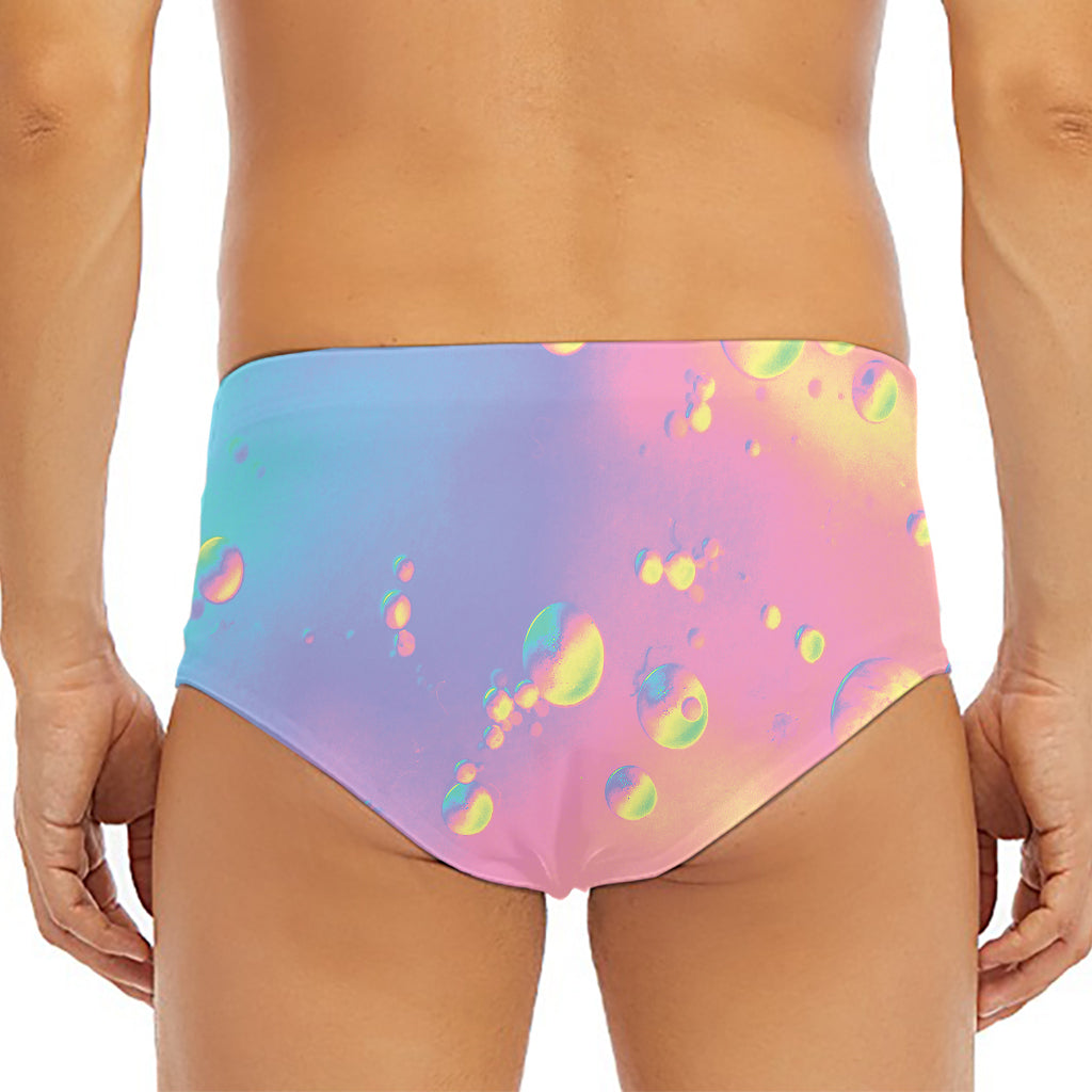Pastel Acid Melt Print Men's Triangle Swim Briefs