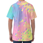 Pastel Acid Melt Print Men's Velvet T-Shirt