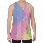 Pastel Acid Melt Print Men's Velvet Tank Top