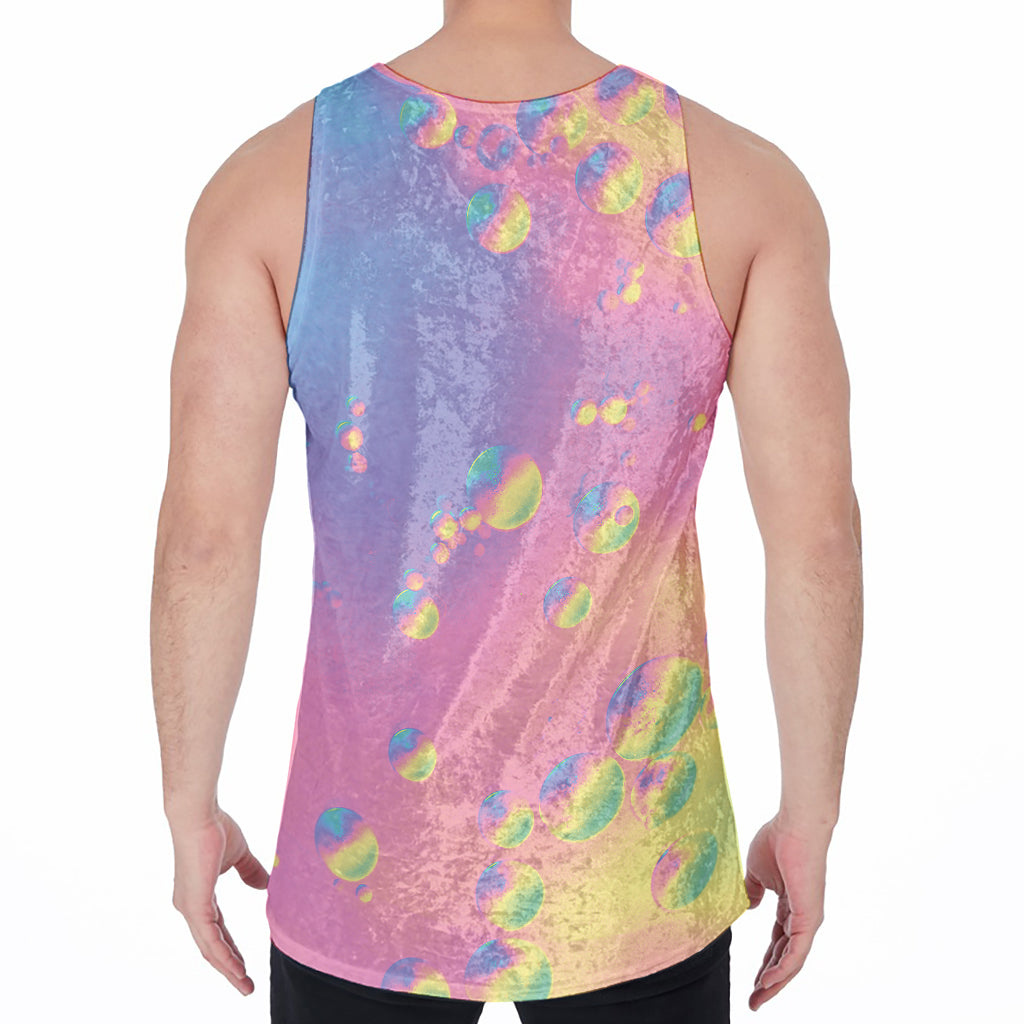 Pastel Acid Melt Print Men's Velvet Tank Top