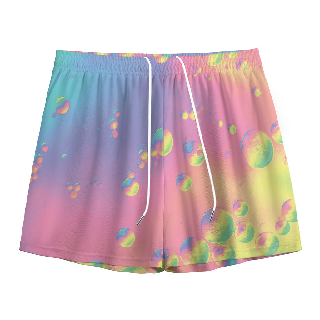 Pastel Acid Melt Print Mesh Shorts