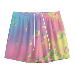 Pastel Acid Melt Print Mesh Shorts