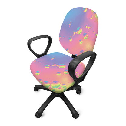 Pastel Acid Melt Print Office Chair Cover